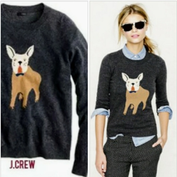 J. Crew Frenchie Bulldog Sweater - Picture 1 of 7